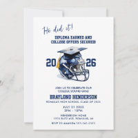 Navy Blue American Football Graduation Party