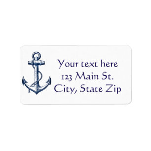 Navy Blue Anchor Label