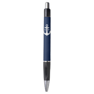 Navy Blue Anchor Monogrammed Pen