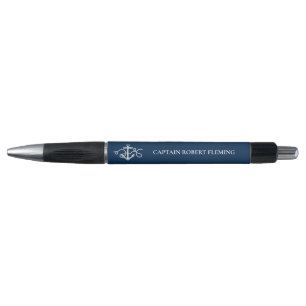 Navy Blue Anchor Nautical Personalized Pen