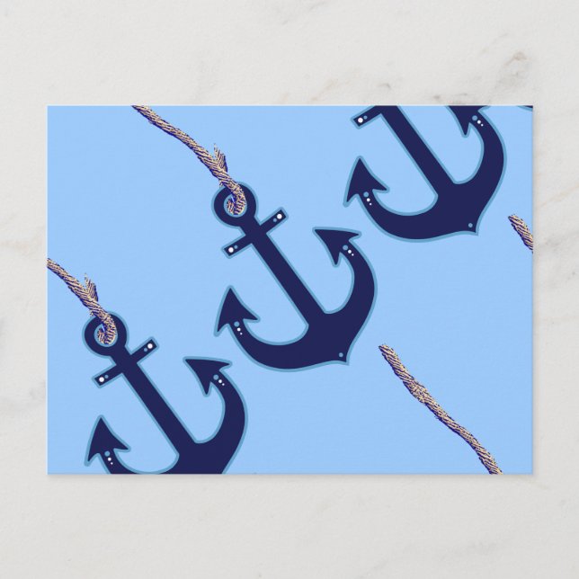 navy blue anchor postcard (Front)