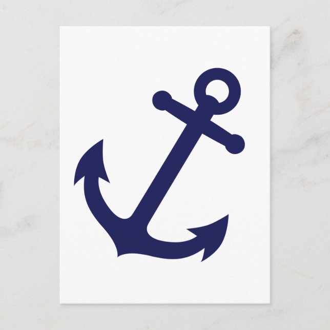 Navy Blue Anchor Postcard (Front)