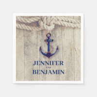 Navy Blue Anchor Rustic Driftwood Nautical Wedding