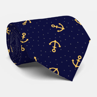 Navy Blue Anchor Star Men's Work, Professional Tie
