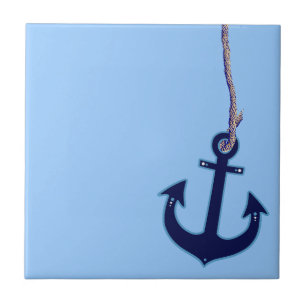 navy blue anchor tile