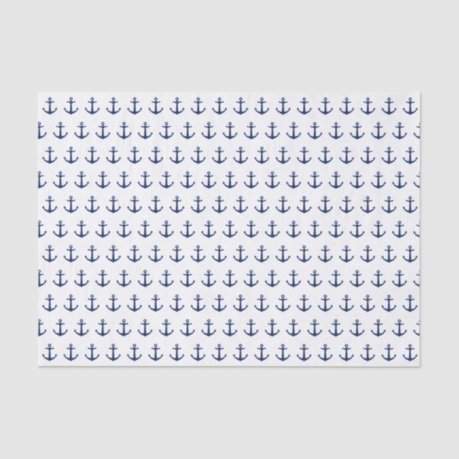 Navy Blue Anchor Tissue Paper (Front)