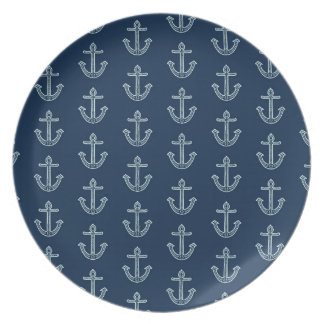 Blue Anchor Party Plates, Blue Anchor Melamine Plates