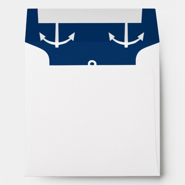 Navy Blue Anchors Pattern 1 Envelope (Back (Bottom))