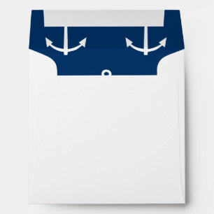 Navy Blue Anchors Pattern 1 Envelope