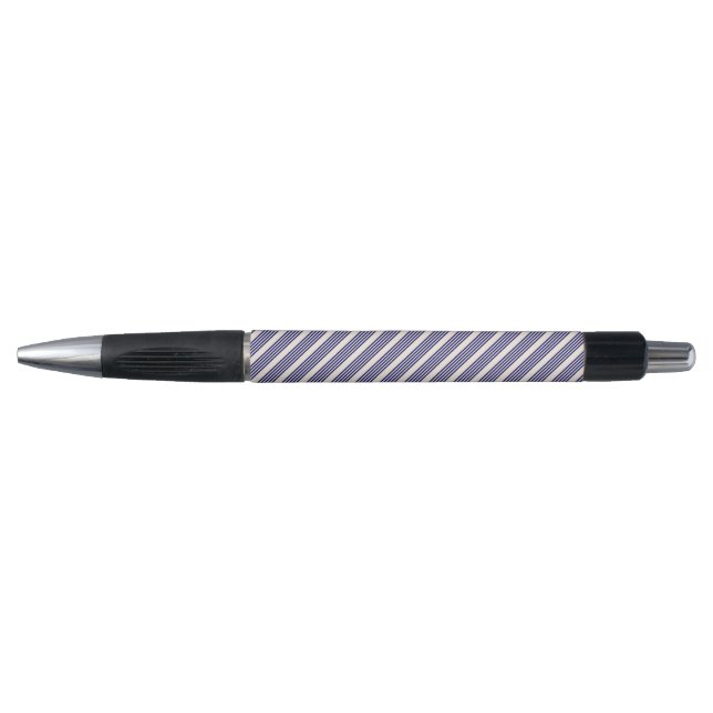 Navy blue and beige five stripes pattern pen (Front)