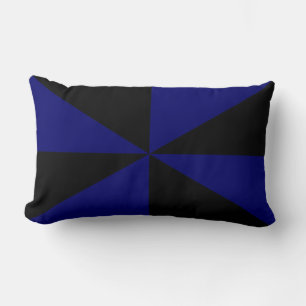 Navy Blue and Black Pinwheel Lumbar Pillow