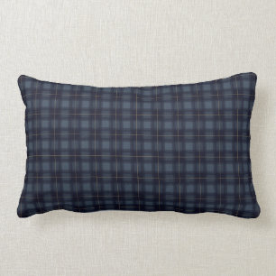 Navy Blue and Black Plaid   Mix and Match Lumbar Pillow