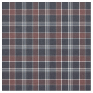Navy Blue and Burgundy Plaid Fabric