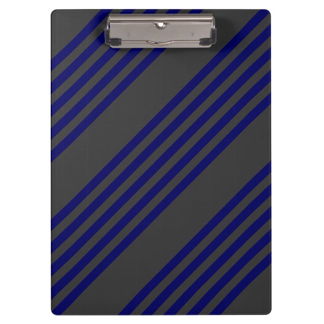 Navy blue and charcoal five stripes pattern clipboard (Front)