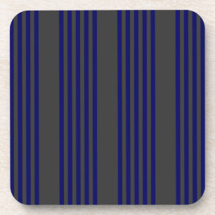 Navy blue and charcoal five stripes pattern coaster