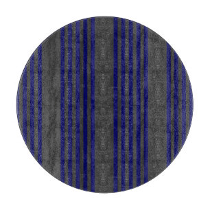 Navy blue and charcoal five stripes pattern cutting board
