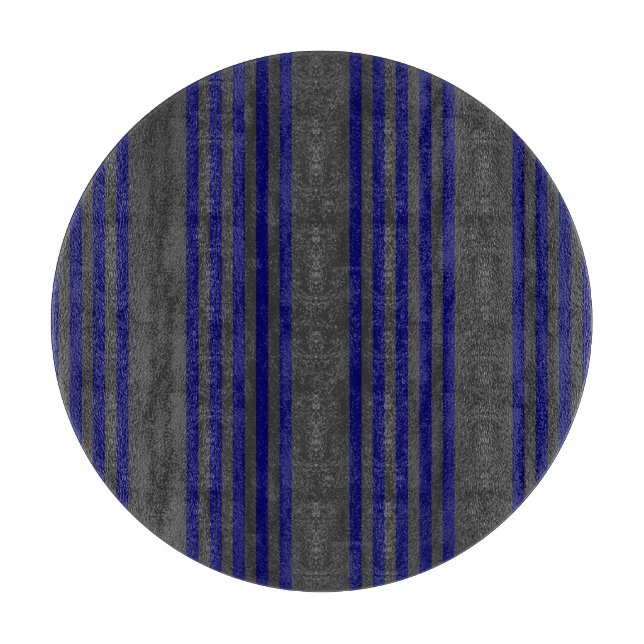 Navy blue and charcoal five stripes pattern cutting board (Front)