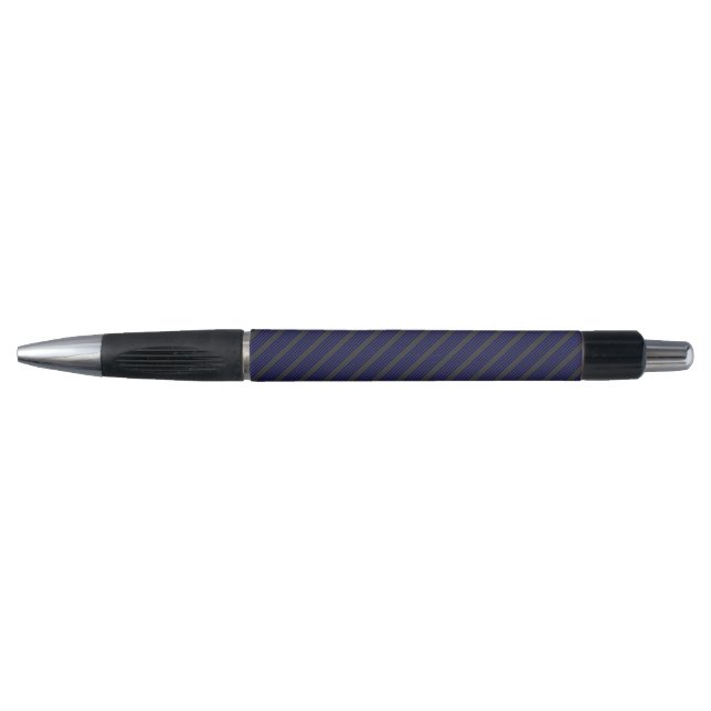 Navy blue and charcoal five stripes pattern pen (Front)