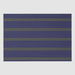 Navy blue and charcoal five stripes pattern tissue paper