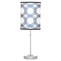 Navy Blue and Cobalt Interlocking Lines Lamp