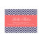 Navy Blue and Coral Modern Chevron Stripes