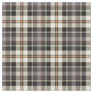 Navy Blue and Cream Rustic Plaid Fabric