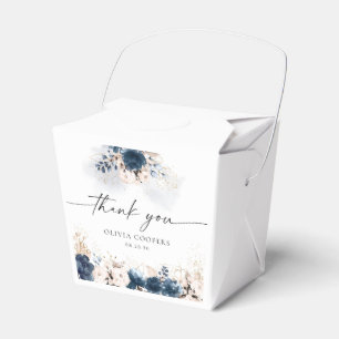 Navy Blue and Dusty Rose Baby Shower Favour Box