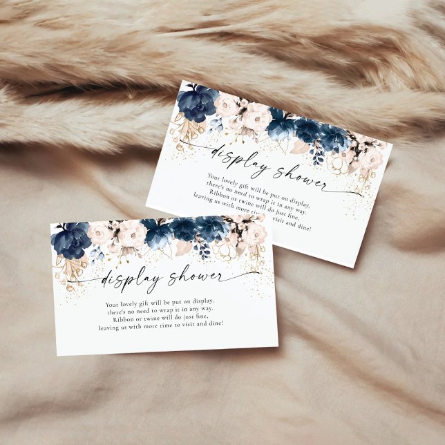 Navy Blue and Dusty Rose Display Shower Enclosure Card (Creator Uploaded)
