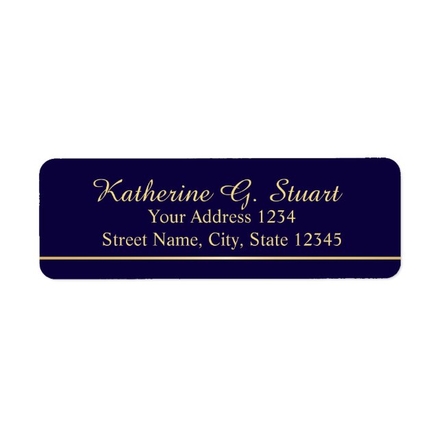 Navy Blue and Faux Gold Foil Elegant Script (Front)