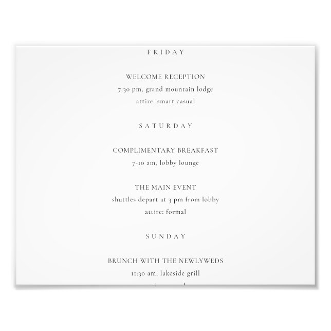 Navy Blue and Gold Agate Wedding program Photo Print (Front)