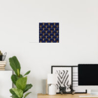 Navy blue and gold art deco