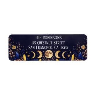 Navy Blue and Gold Celestial Moon Phase