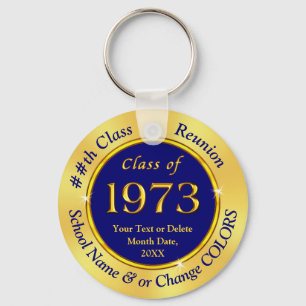 Navy Blue and Gold, Class of 1973, Party Favours Keychain