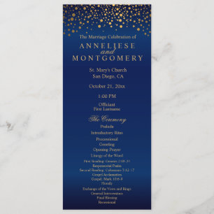 Navy Blue and Gold Confetti Dots - Progam Program