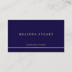 Navy Blue and Gold Elegant Business Card