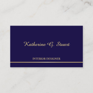 Navy Blue and Gold Elegant Business Card