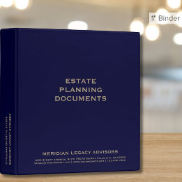 Navy Blue and Gold Estate Planning Binder