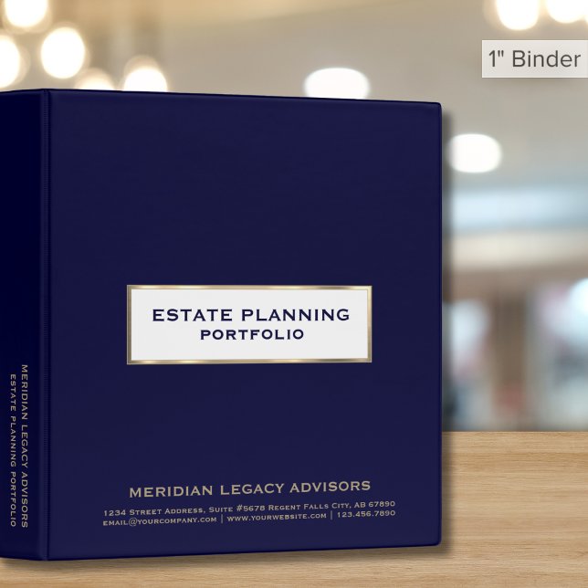 Navy Blue and Gold Estate Planning Portfolio Binder (Creator Uploaded)