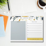 Navy Blue and Gold Floral Weekly Calendar Notepad<br><div class="desc">Get organized for back to school and show your school spirit with this navy blue and gold watercolor floral weekly calendar that features five custom text areas that allow you to customize your weekly family or teacher calendar notepad to best fit your needs. Suggested areas include a title area for...</div>