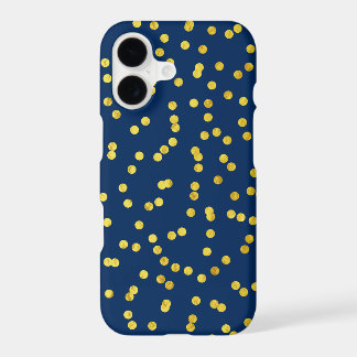 Navy Blue and Gold Foil Look Confetti