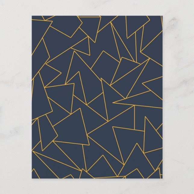 Navy blue and gold geometric scrapbook paper (Front)