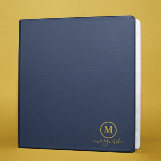 Navy Blue and Gold Monogram Binder (Creator Uploaded)