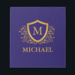 Navy Blue and Gold Personalized Monogram Name Notepad<br><div class="desc">Navy Blue and Gold Personalized Stylish Monogram Name. For further customization,  please click the "Customize it" button and use our design tool to modify this template.</div>