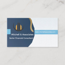 Navy Blue and Gold Professional Business Card
