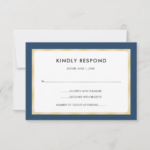 Navy Blue and Gold   RSVP