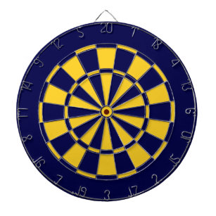 Navy Blue and Gold Team Colours Dartboard and Dart