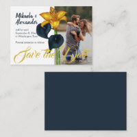 Navy Blue and Gold Wedding Save-the-Date