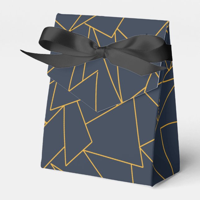 Navy blue and golden favor box (Front Side)