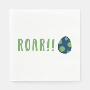 Navy Blue and Green ROAR!! Dinosaur Egg Napkin