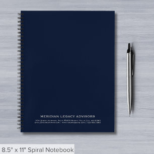 Navy Blue and Grey Business Spiral Notebook